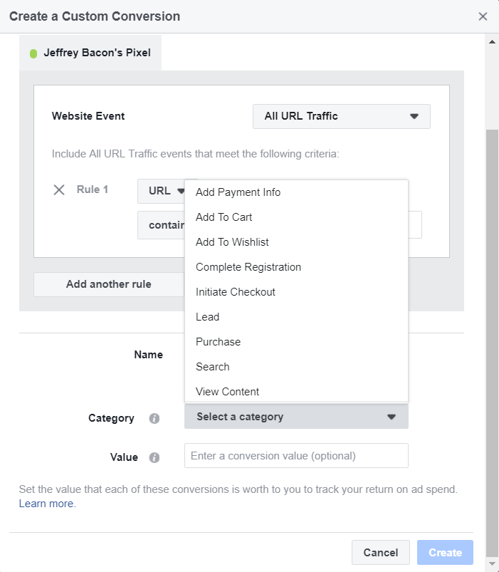 Facebook Pixel Tips - Create Custom Conversion Parameters