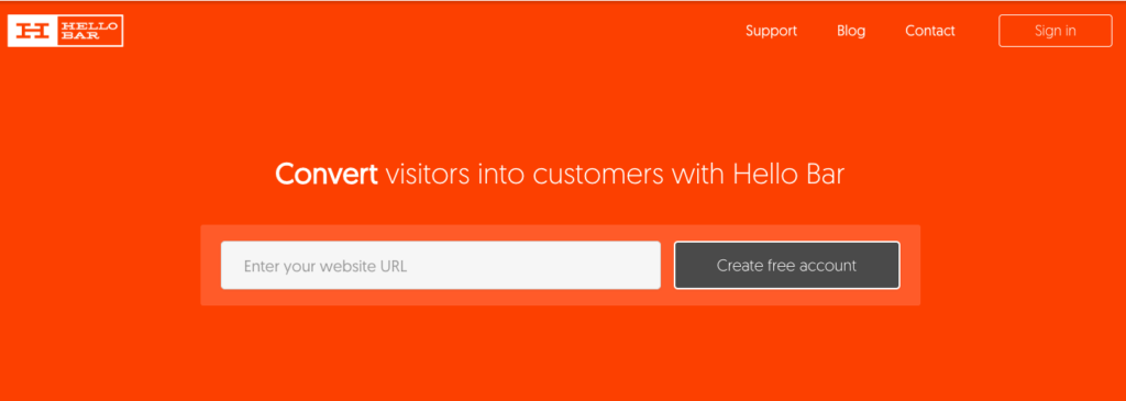 Digital Marketing Guide for Startups - Use Hello Bar to Convert Visitors Into Customers