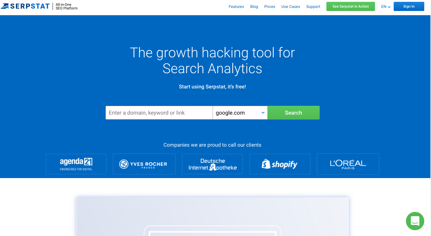 Serpstat Search analytics tool