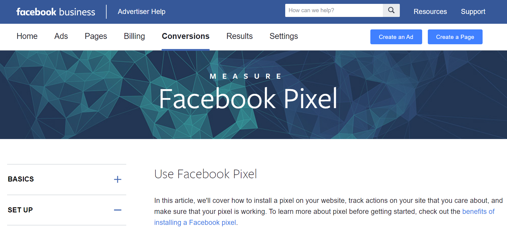 Facebook pixcel set up