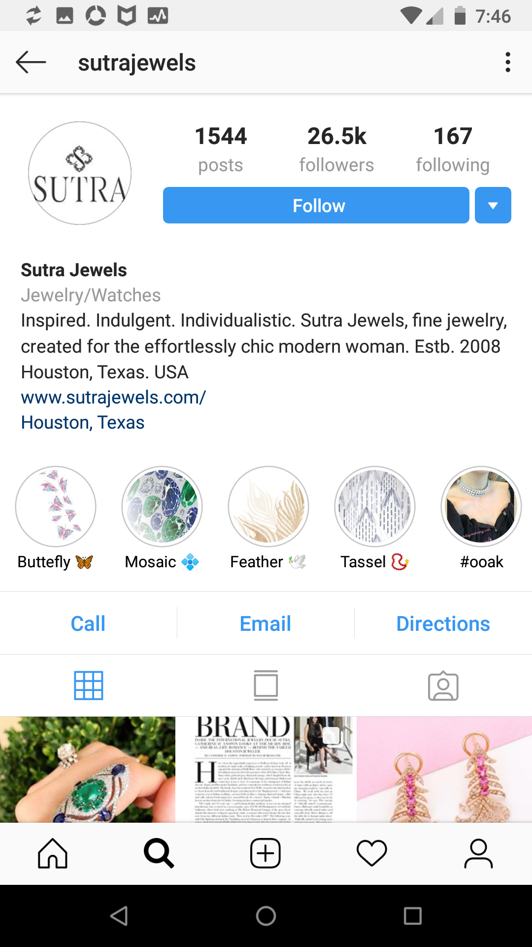 Sutra Jewels Instagram Story