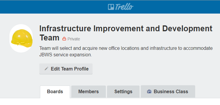 Trello Team Options